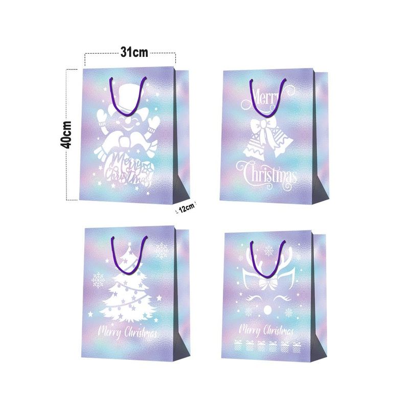 12 Pack 12cm Medium Christmas Gift Bags, Spot UV & Laminated Holiday Gift Bags, For Gift Wrapping Christmas Party Decorations_voghion.com