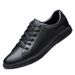 Men's Board Shoes Breathable Soft Sole First Layer Cowhide Sports White Shoes Running Shoes_voghion.com