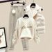 Gentle Style Outfit Fashion Matching Elegant Vest Sweatshirt Pants Autumn Winter Women's Three-Piece Set_voghion.com