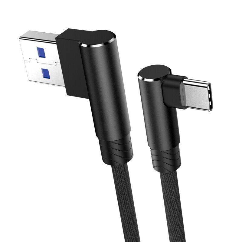 Câble de charge rapide Micro USB type C 3 m/2 m/1 m, angle de 90 degrés, pour iPhone_voghion.com