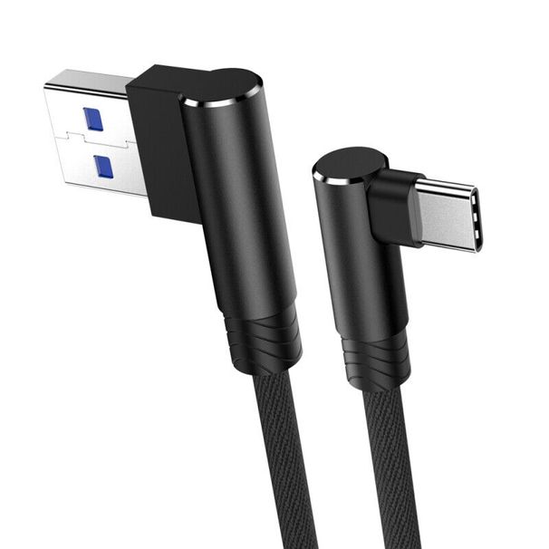 Câble de charge rapide Micro USB type C 3 m/2 m/1 m, angle de 90 degrés, pour iPhone_voghion.com