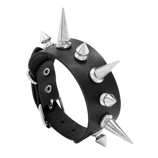 Neue Schmuck Persönlichkeit Rock Herren Leder Punk Niet Stil Armreif_voghion.com