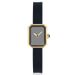Orologio da donna di alta qualità, rettangolare, piccolo, in oro nero, con movimento giapponese originale, al quarzo, con cinturino in silicone_voghion.com
