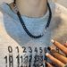 Black Cuban With Diamonds Men's Necklace Women's High-end Design Niche Ins Hip-hop Collarbone Chain Couple_voghion.com