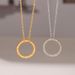 Simple Geometric Element Circular Pendant With Y-shaped Tassel Necklace That Can Be Stacked And Worn With Cool Titanium Steel Neck Decoration_voghion.com