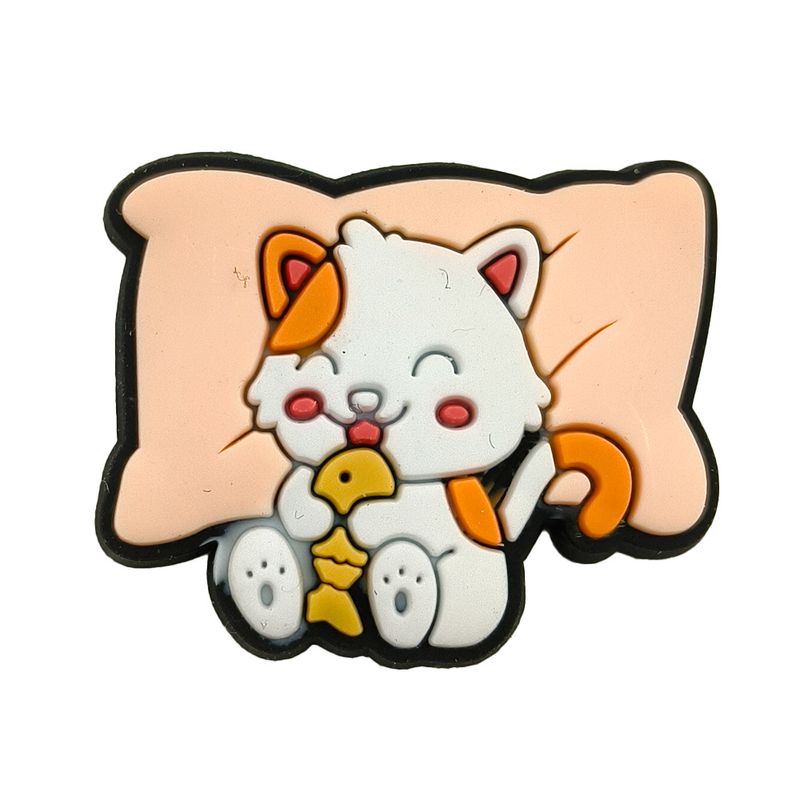 Cute Cartoon Cat Pattern Shoes Flower Shoe Buckle Soft Glue DIY Garden Shoe Accessories_voghion.com