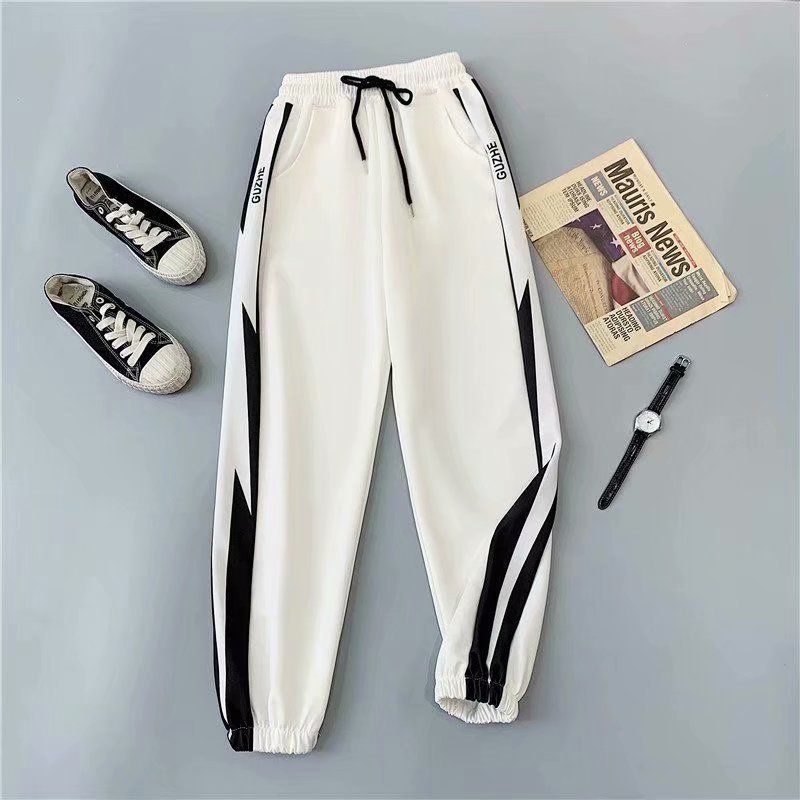 Pantaloni sportivi da donna, pantaloni da donna sottili, primavera e autunno, nuovi pantaloni casual larghi, larghi, dritti, a vita alta_voghion.com