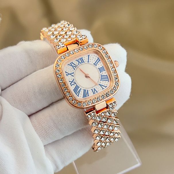 Orologi da donna Hit Starry Sky Diamond Ladies Small Square Watch Temperamento Fashion Full Diamond Square Bracelet Quartz Orologio da donna_voghion.com