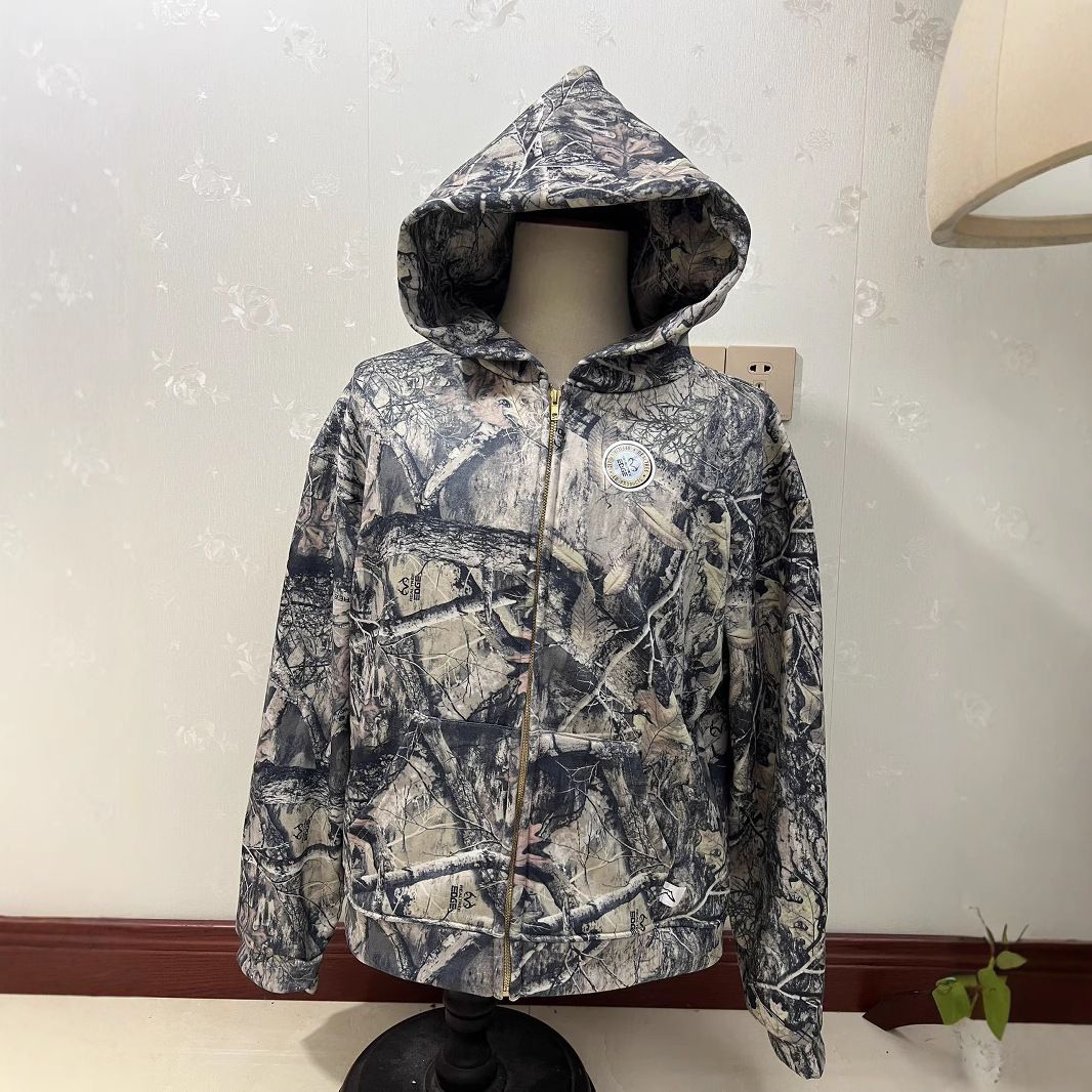 Mossy Oak Camouflage Zip-Up Hoodie Herren Fleecegefütterte Jagdjacke im Pullover-Stil für Outdoor- und Stadtkleidung_voghion.com