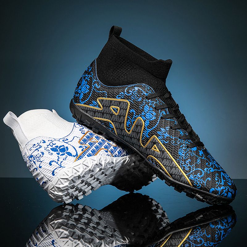 National Trend Mandarin Duck Soccer High Top Men TF Broken AG Long Studs Student Youth Lawn Competition Training Shoes_voghion.com