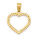 14K Polished And Textured Open Heart Pendant_voghion.com