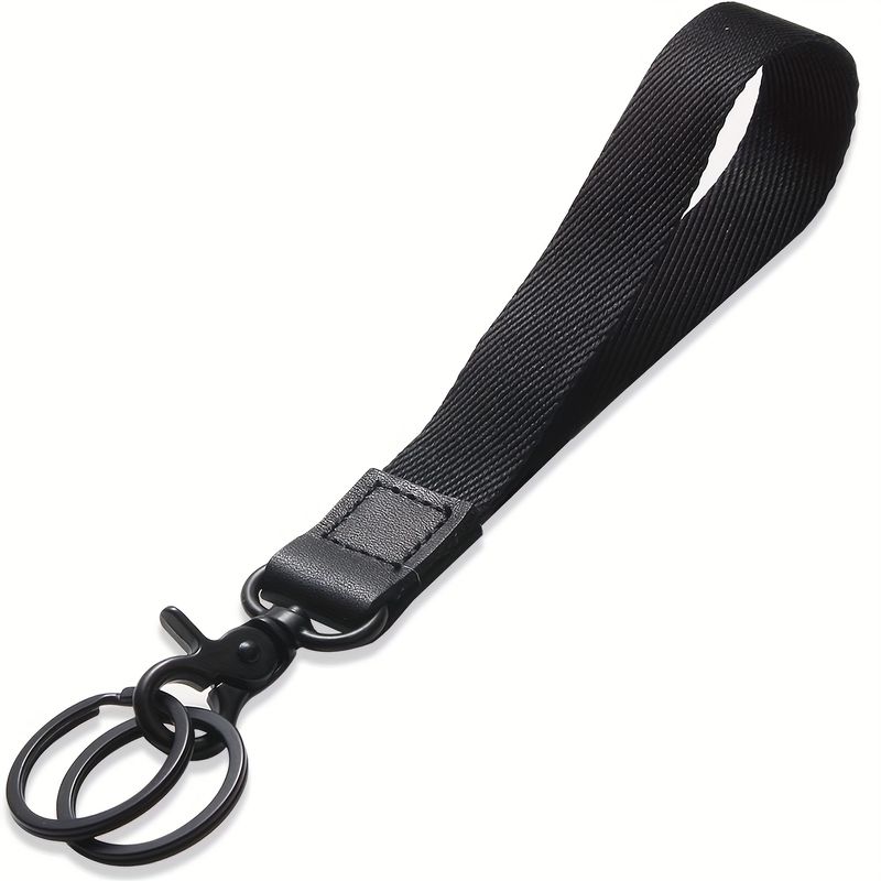 Wrist Lanyard Keychain, Black Wristband Suitable For Both Women And Men's Keys, Short Keychain Lanyard For Car Keys_voghion.com