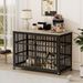 Furniture Style Dog Crate Wrought Iron Frame Door With Side Openings, Grey, 43.3''W X 29.9''D X 33.5''H._voghion.com