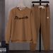 Herren-Freizeit-Sportbekleidungsset – Langarm-T-Shirt und Jogginghose, leichtes Polyester, bequeme Passform für den Herbst (Weiß/Beige/Braun/Grau, M-3XL)_voghion.com