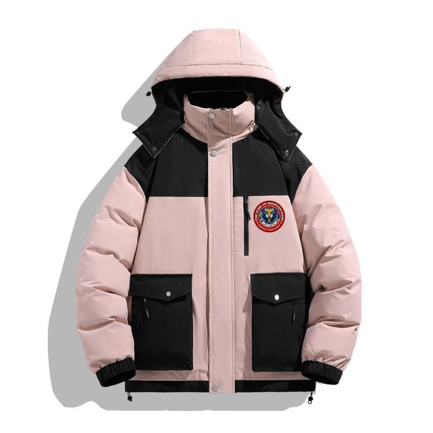 Giacca da uomo e da donna con logo rotondo trapuntato e spesso, antivento e antifreddo, per esterni, calda giacca imbottita in cotone_voghion.com