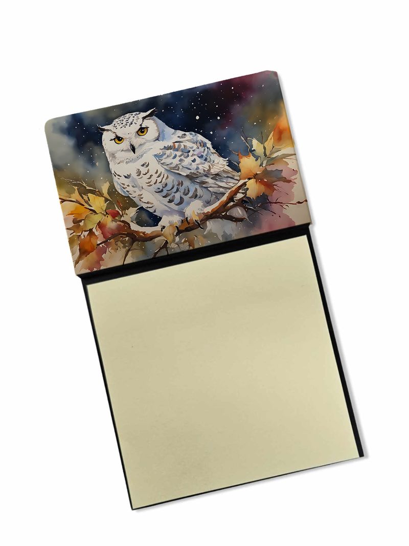 NEW Snowy Owl Sticky Note Holder Refillable Dispenser Self-Sticky Note Pads, Memo Pads Blank Desk Accessories_voghion.com