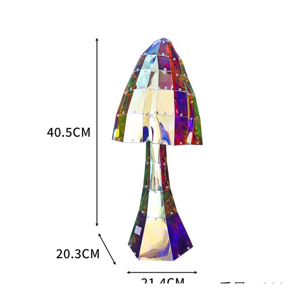 Decorative Large Mushroom Iridescent Garden Atmosphere Decoration Ornament Venue Arrangement Prop_voghion.com