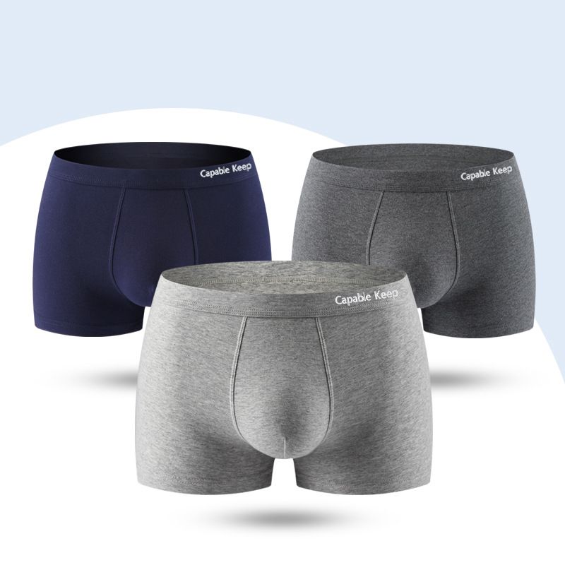 Boxer en coton pour homme – Sous-vêtement doux et respirant pour un confort quotidien et un style de vie actif – Multipack (noir, gris, bleu marine, gris clair)_voghion.com