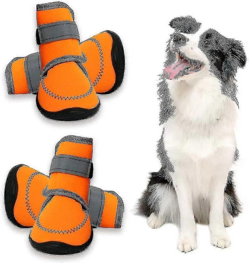 Dog Shoes Paw Protect Running Shoes For Large Dog With Adjustable Reflective_voghion.com