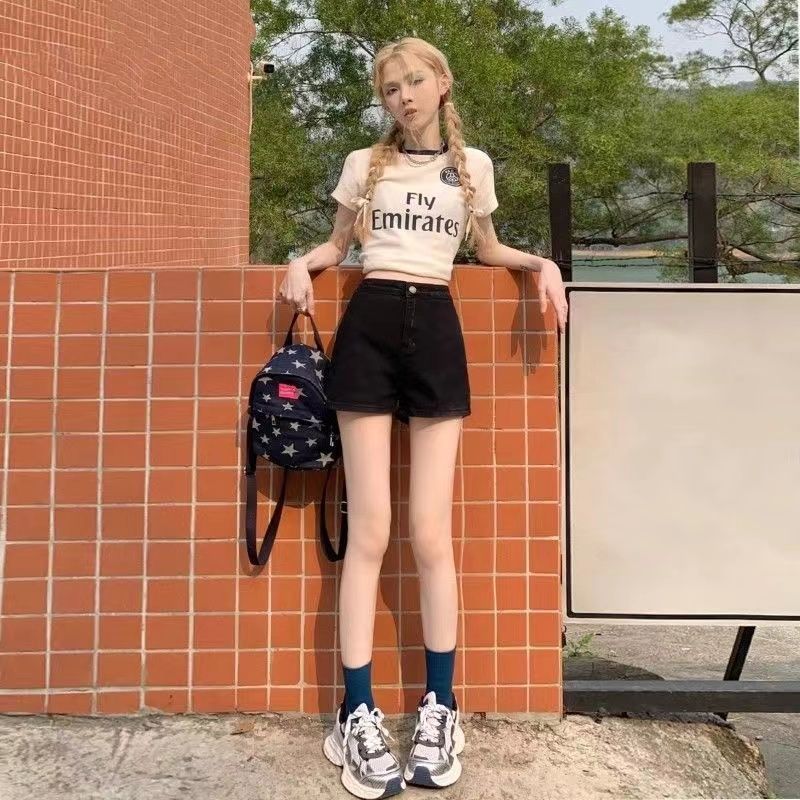 Street Vibe Denim Shorts For Women Summer Thin Style Girl High Waist Slim Fit Vintage A-line Hot Pants Trend_voghion.com