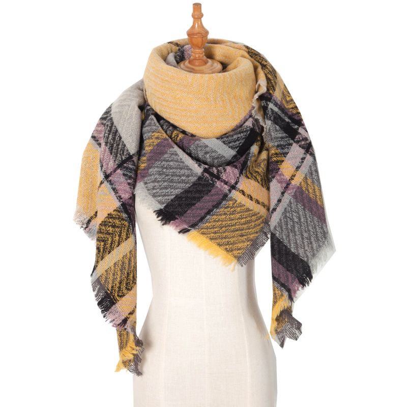 Unisex Scarf embroidered polyester thick fishbone scarf square_voghion.com