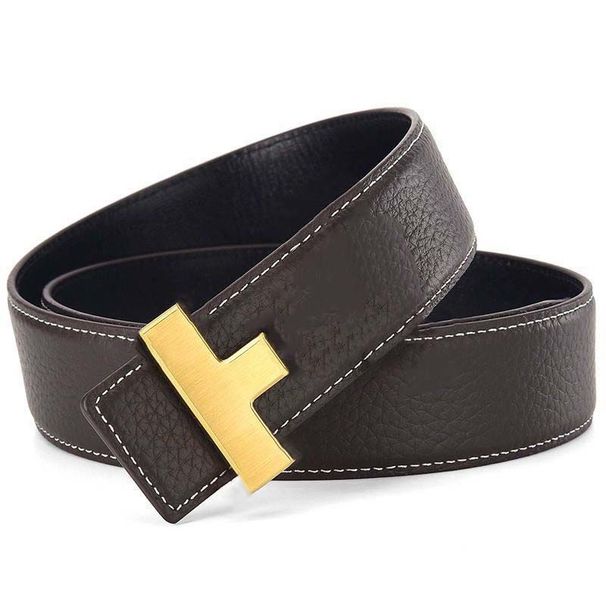 Brown woman designer genuine leather Cowskin Letters Alloy buckle Lichee Pattern man black new mens golf belt free ship_voghion.com