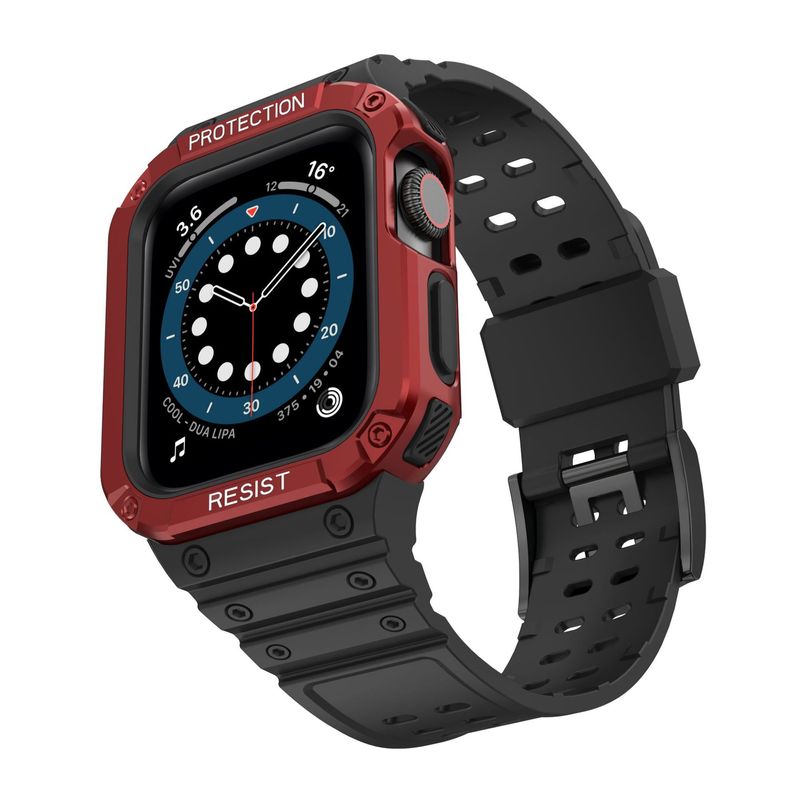Convient pour Apple Watch bracelet intégré iwatch bracelet en silicone de couleur contrastée en gros coque TPU + PC_voghion.com