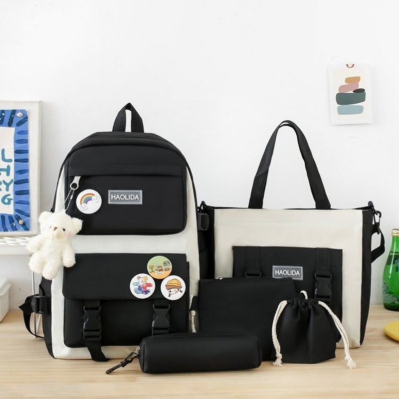 Ensemble de 4 sacs à dos élégants pour adolescentes - Sacs d'école de grande capacité, imperméables et antivol avec compartiment pour ordinateur portable (17 pouces),_voghion.com