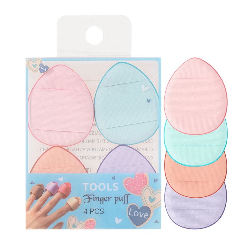 Pudra Puf Islak ve Kuru Çift Kullanımlı Yüz Parmak Ucu Makyajı 4'lü Paket Mini Başparmak Pudra Puf Güzellik Aracı Taşınabilir_voghion.com