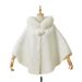 girl Girl Hooded Shawl Cheongsam Dress Outerwear Cute Mink Fur Cape 2025 Winter New Coat_voghion.com