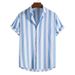 2023 Spring/Summer New Men's Digital Print Stripe Hawaiian Flip Collar Thin Short Sleeved Shirt For Men_voghion.com