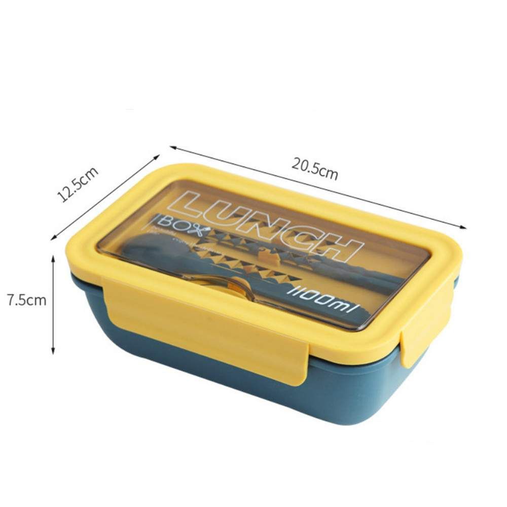 2 contenitori per il pranzo al microonde da 1100 ml, contenitori per alimenti portatili a 2 strati, per un pranzo sano, bento box con posate_voghion.com