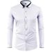 Herrenbekleidung Vier-Wege-Stretchhemd Herren farblich passender Kragen Diamantknopf Langarmhemd Business Casual Herrenhemd Außenhandel_voghion.com