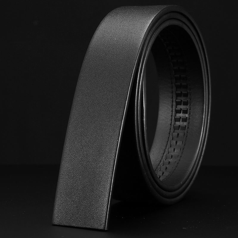 Ceinture automatique en cuir de vachette pur pour homme, sans boucle ardillon, style décontracté et simple_voghion.com