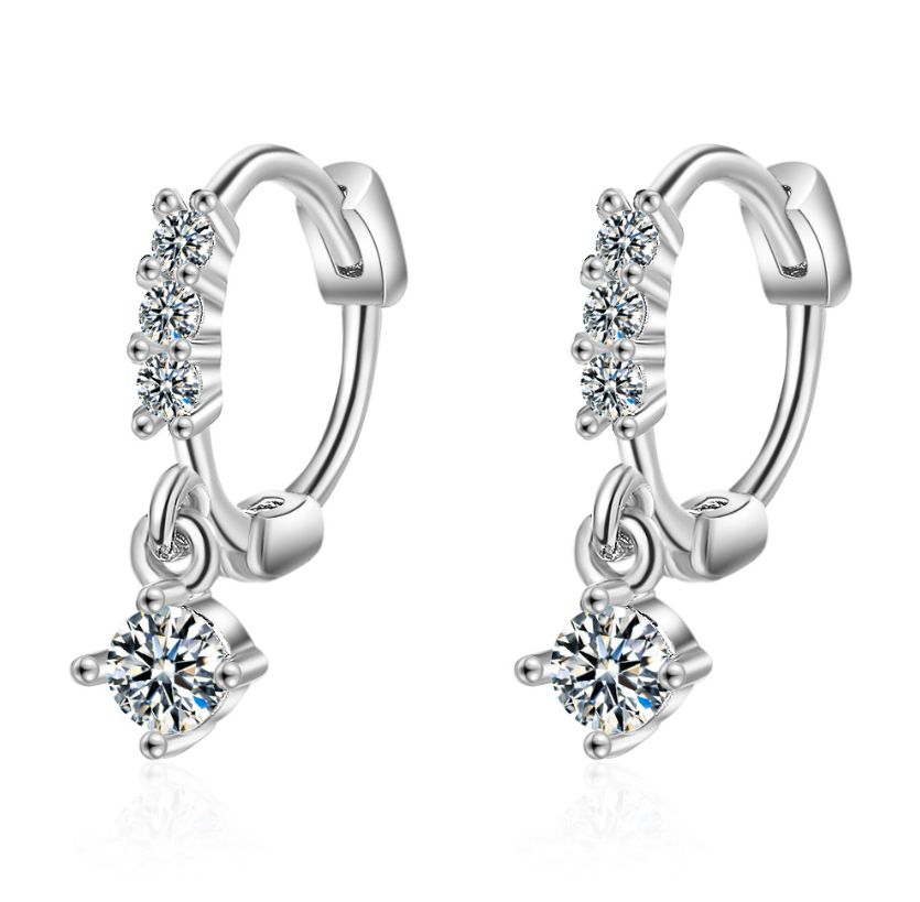 Orecchini a cerchio da donna in argento sterling 925 placcato con zirconi cubici da 15 mm, AF_voghion.com