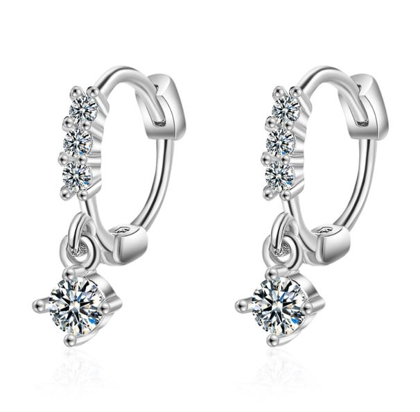 Orecchini a cerchio da donna in argento sterling 925 placcato con zirconi cubici da 15 mm, AF_voghion.com
