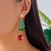 Orecchini pendenti con campanella di albero di Natale, design geometrico creativo dei cartoni animati, per le donne_voghion.com