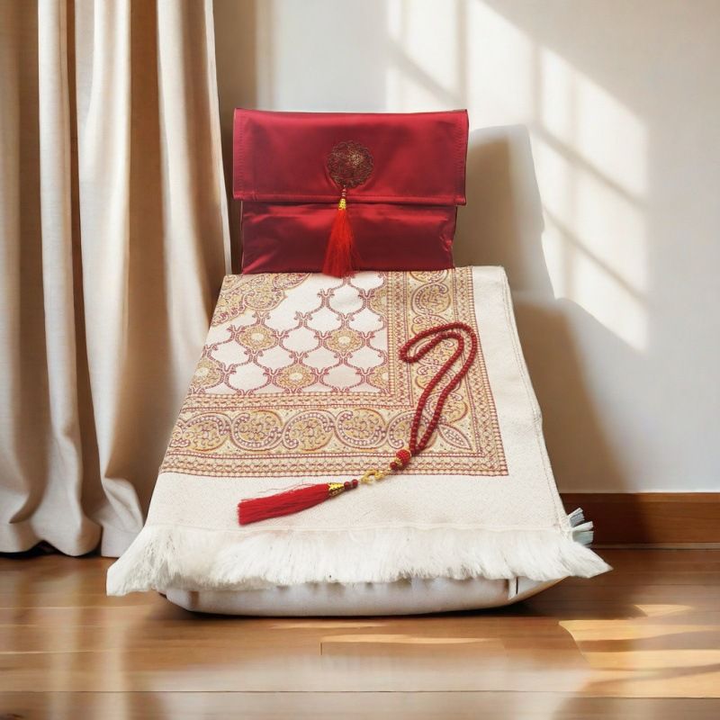 Hausgarten Gebetsteppich Rosenkranz Set Hand Geschenk Stoffbeutel Souvenir Reisetasche Muslimischer Gebetsteppich_voghion.com