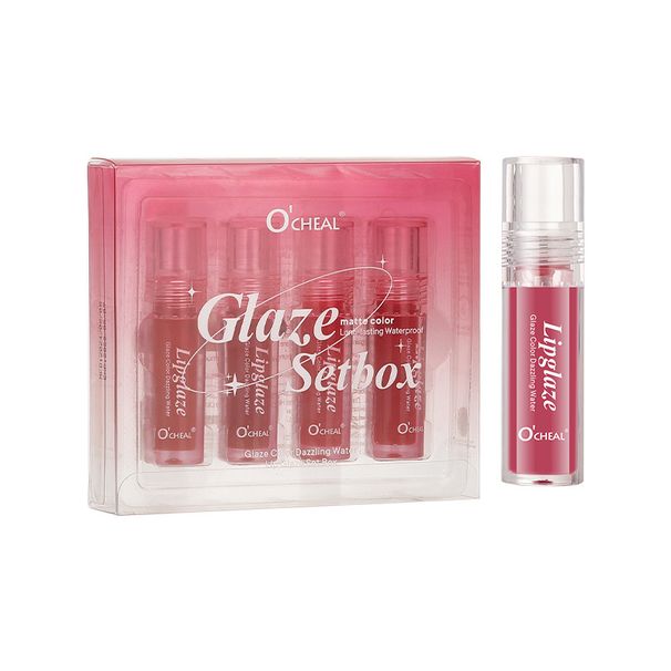 OCHEAL Four-pack Lip Glaze Kit, Moisturizing And Moisturizing Velvet Non-stick Cup Non-fading Lip Gloss Lip Mud Set_voghion.com