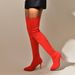 Plus Size Shoes Women's Stretch Knit Over-the-Knee Boots With Pointed Toe And High Heel For Autumn Winter Flyknit Elastic Wool Slip On Peep Toe_voghion.com