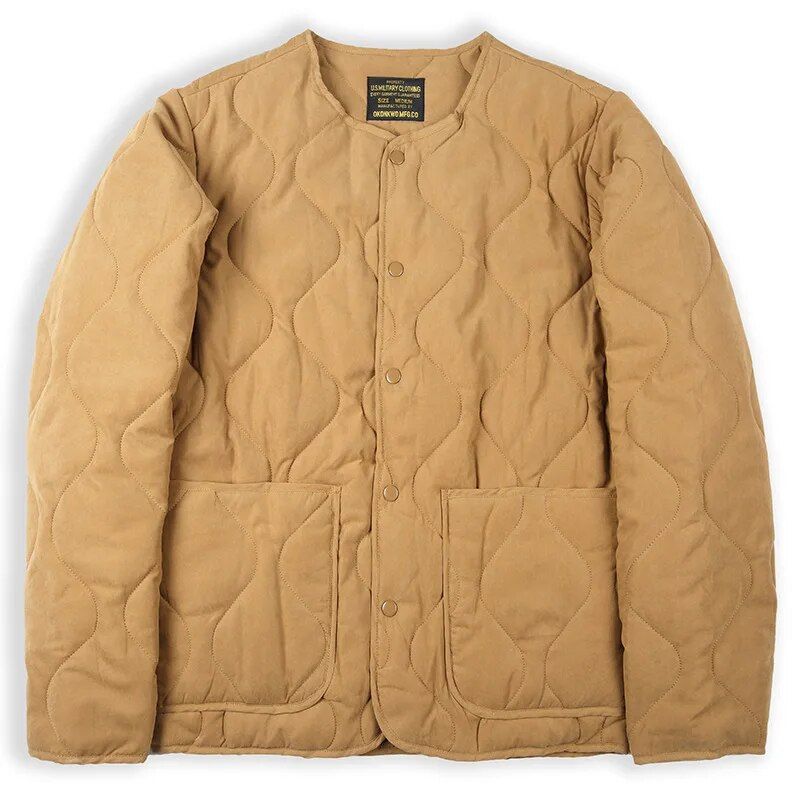Herbst Winter Militärjacke Herren American Casual Cotton Padded Coat Herren Einfarbige Windjacke Innen Steppjacke Jagdjacke_voghion.com