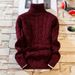 Herrenbekleidung Herbst Neue Versorgung Herrenpullover Teenager Einfarbig Verdrehter Dicker Pullover mit hohem Kragen_voghion.com