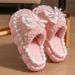 Butterfly Knot For Women, Autumn And Winter Indoor Home Thick Sole Non-Slip Warm High-End Fuzzy Maternity Cotton_voghion.com