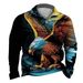 Men's zippered sports pullover 3D printed personalized trend long sleeved T-shirt_voghion.com