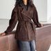 Retro Brown Suede Jacket Lace Up Coat Women's Design Sense Temperament Fashion 2025 Autumn And Winter New Style_voghion.com
