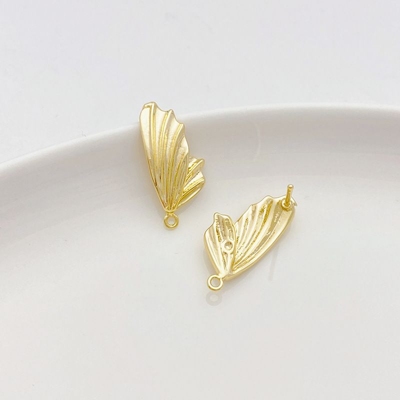 1 pezzo semplice stile ginkgo foglia coda di pesce placcatura orecchini in rame_voghion.com