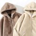 Men's Eco-Friendly Faux Fur Hooded Parka, Oversized Longline Zip-Up Winter Coat With Windproof Polyester Shell In Beige/Coffee (Sizes S-4XL)_voghion.com