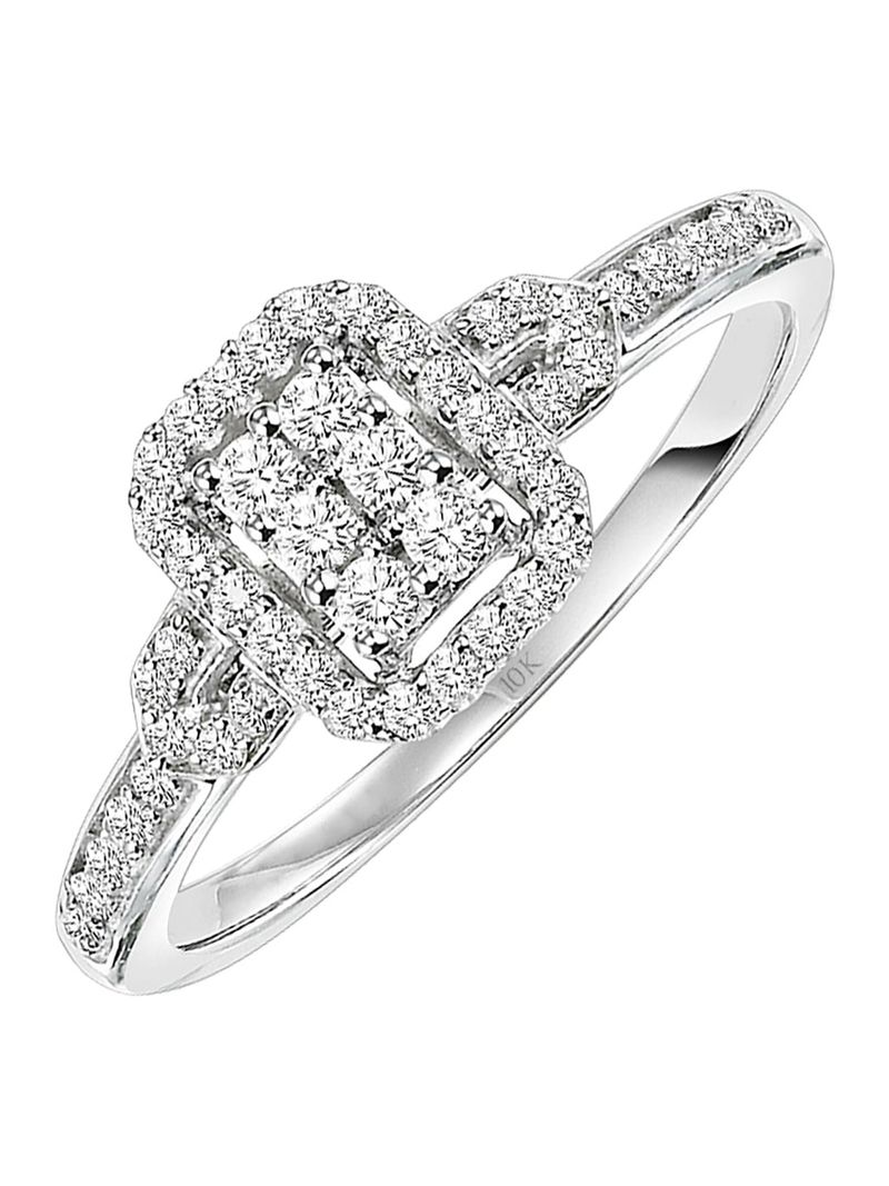 Keepsake'den 10 ayar Beyaz Altından 1/4 Karat T.W. Elmas "Attraction" Kadın Nişan Yüzüğü_voghion.com