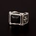 Dominant rectangular red inlaid black for men and women, cross index finger ring trendy_voghion.com