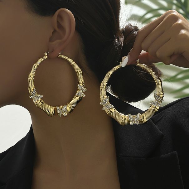 Inlaid women's niche butterfly large design, versatile earrings, temperament earrings_voghion.com